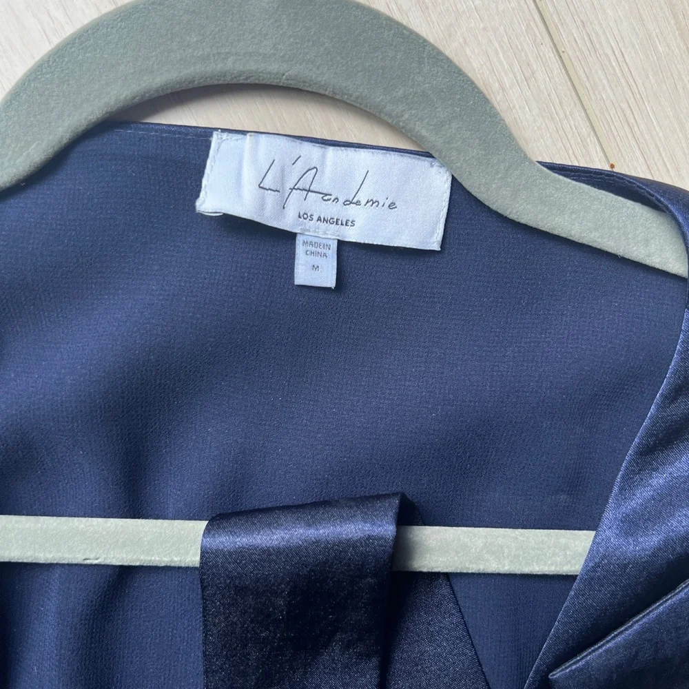 Navy mini wrap dress - Picture 2 of 5